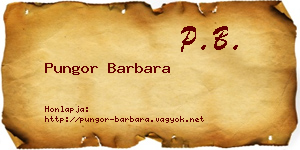 Pungor Barbara névjegykártya